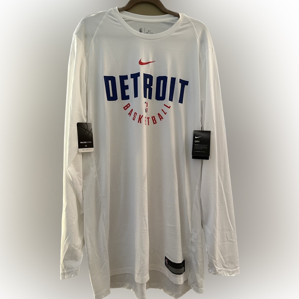 Nike Dry Fit Long Sleeve Detroit Basketball XLT shirt Brand New